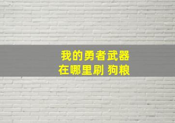 我的勇者武器在哪里刷 狗粮